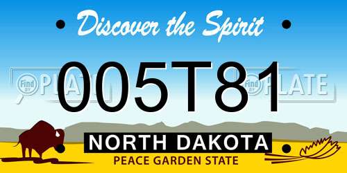 005T81 North Dakota License Plate