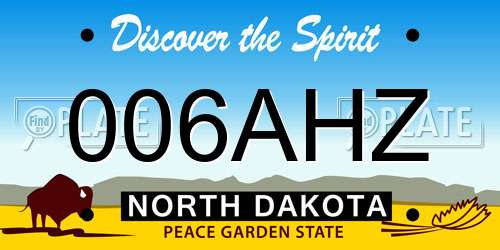 006AHZ North Dakota License Plate
