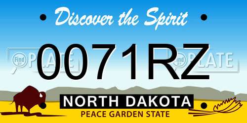 0071RZ North Dakota License Plate