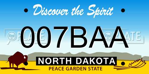 007BAA North Dakota License Plate