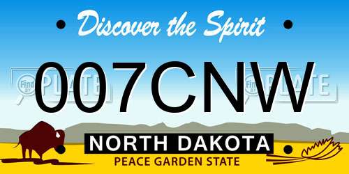 007CNW North Dakota License Plate