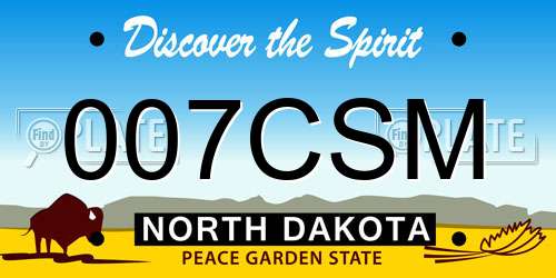 007CSM North Dakota License Plate