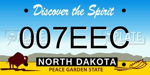 007EEC North Dakota License Plate