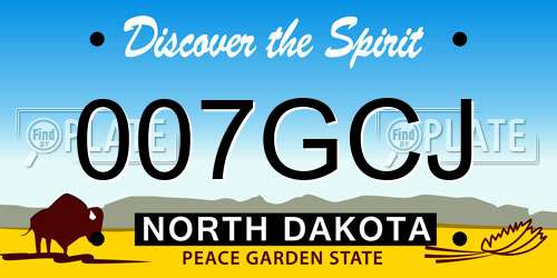 007GCJ North Dakota License Plate