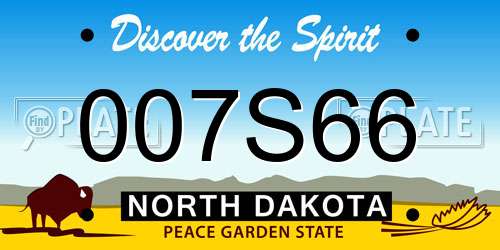 007S66 North Dakota License Plate