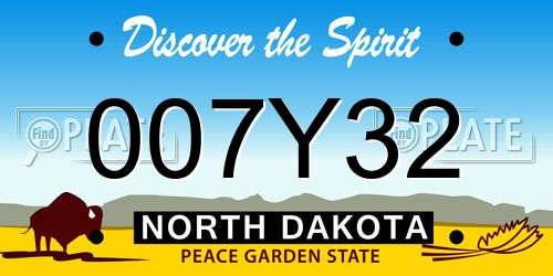 007Y32 North Dakota License Plate