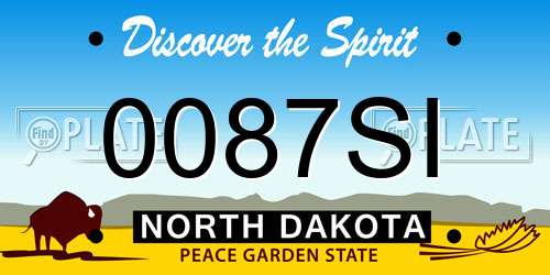 0087SI North Dakota License Plate