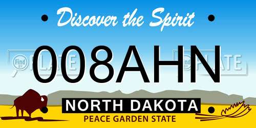 008AHN North Dakota License Plate