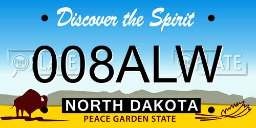 008ALW North Dakota License Plate