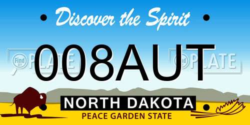 008AUT North Dakota License Plate