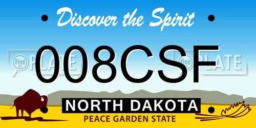 008CSF North Dakota License Plate