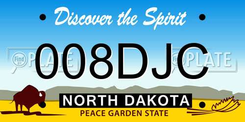 008DJC North Dakota License Plate
