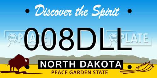 008DLL North Dakota License Plate