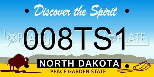 008TS1 North Dakota License Plate