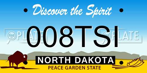 008TSI North Dakota License Plate