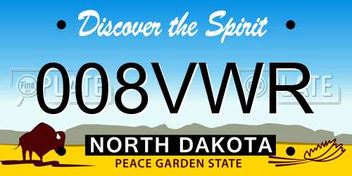 008VWR North Dakota License Plate