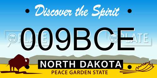 009BCE North Dakota License Plate