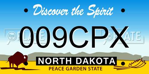 009CPX North Dakota License Plate