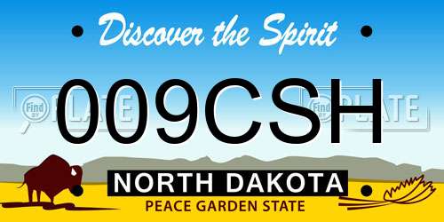 009CSH North Dakota License Plate