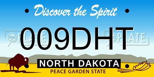 009DHT North Dakota License Plate