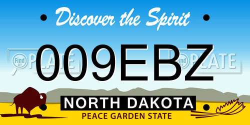009EBZ North Dakota License Plate