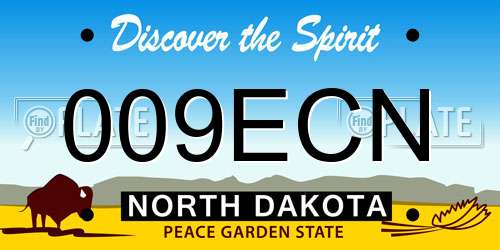 009ECN North Dakota License Plate