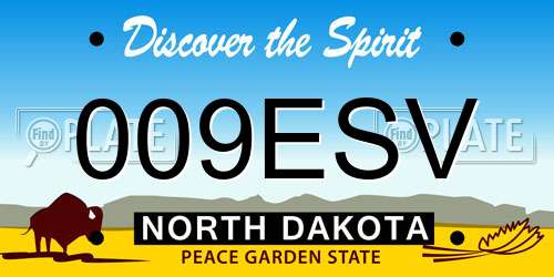 009ESV North Dakota License Plate
