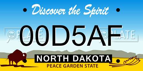 00D5AF North Dakota License Plate