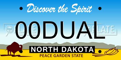 00DUAL North Dakota License Plate