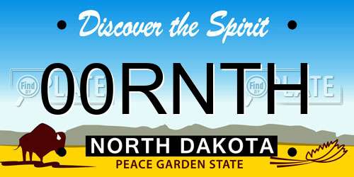 00RNTH North Dakota License Plate