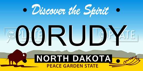 00RUDY North Dakota License Plate