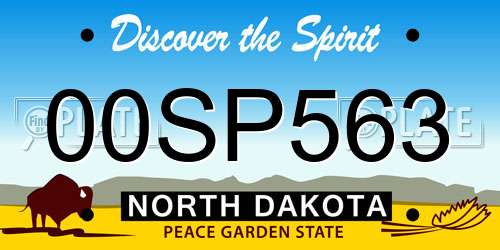 00SP563 North Dakota License Plate