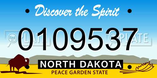 0109537 North Dakota License Plate