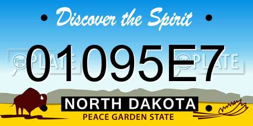 01095E7 North Dakota License Plate