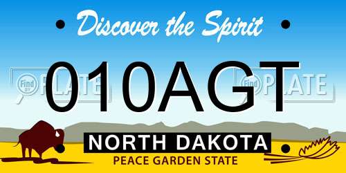 010AGT North Dakota License Plate