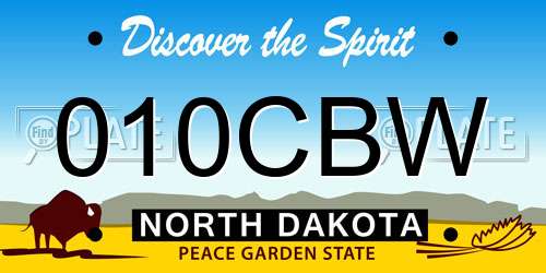 010CBW North Dakota License Plate