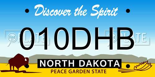 010DHB North Dakota License Plate