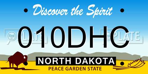 010DHC North Dakota License Plate