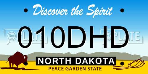 010DHD North Dakota License Plate