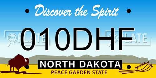 010DHF North Dakota License Plate