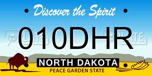 010DHR North Dakota License Plate