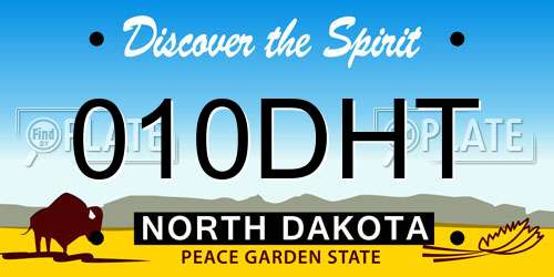 010DHT North Dakota License Plate