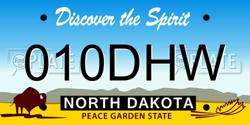 010DHW North Dakota License Plate