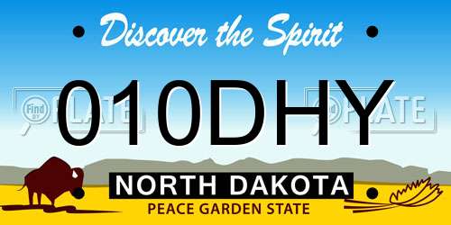 010DHY North Dakota License Plate