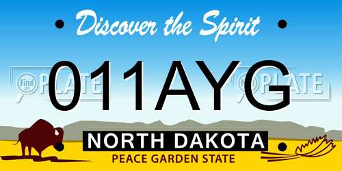 011AYG North Dakota License Plate