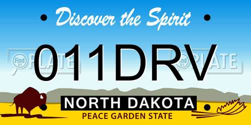 011DRV North Dakota License Plate