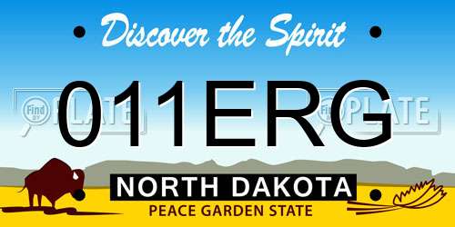 011ERG North Dakota License Plate