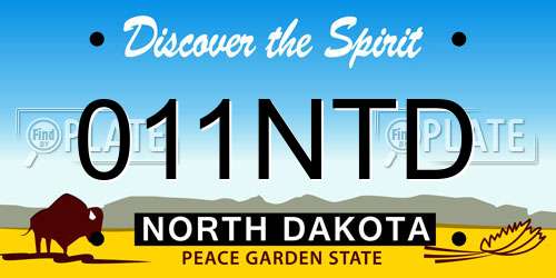 011NTD North Dakota License Plate