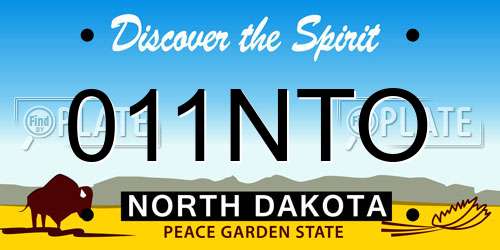 011NTO North Dakota License Plate