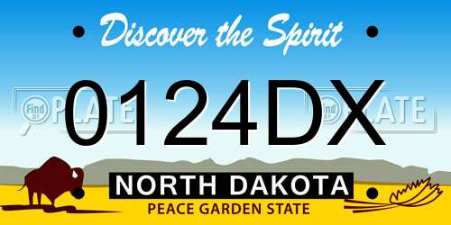 0124DX North Dakota License Plate
